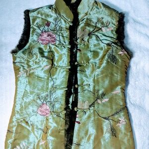 Vintage Green  Chinese Embroidered Vest